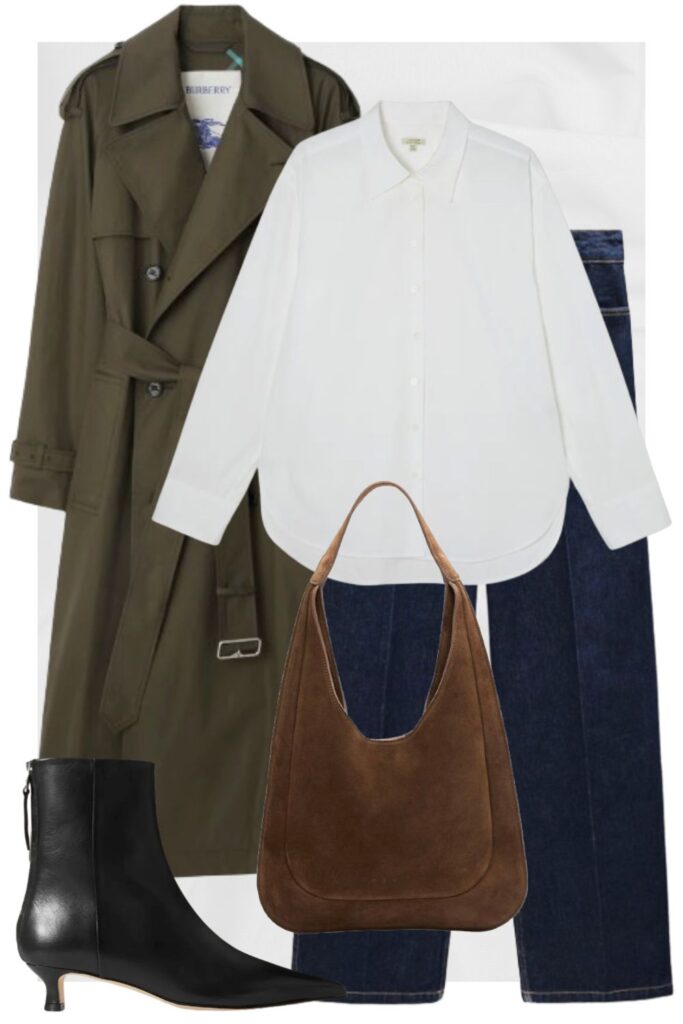 green trench coat