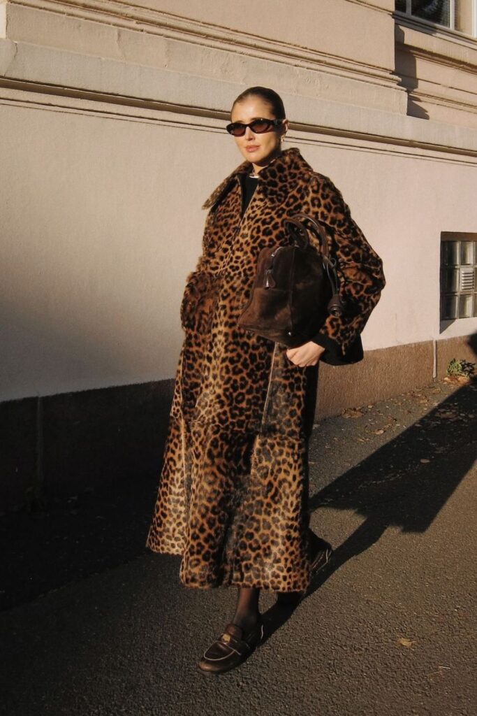 leopard print coat